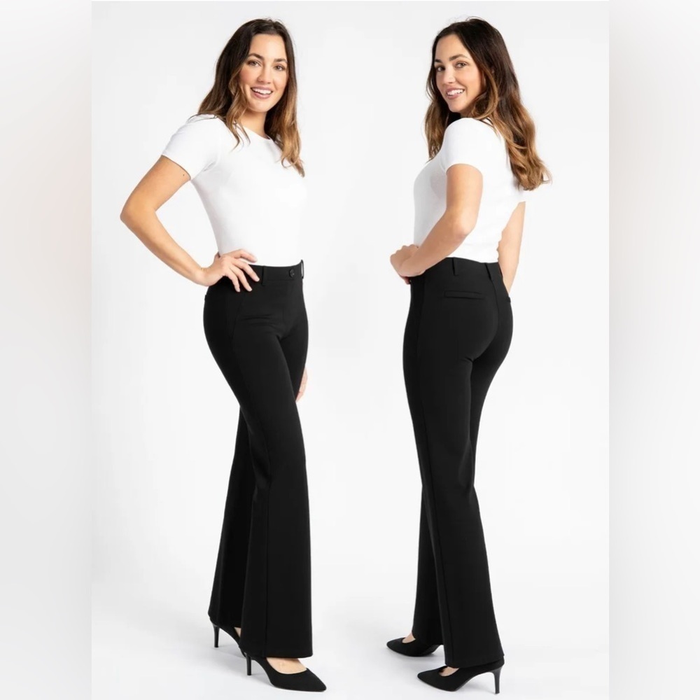 Betabrand Dress Pant Yoga Pants Boot-Cut Classic Size Large Petite